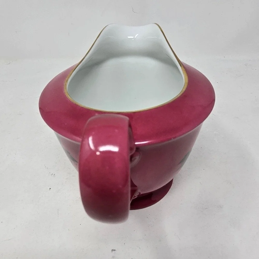 Vtg Noritake creamer pitcher pink floral gold trim mid century Cottagecore